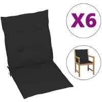 vidaXL Tuinstoelkussens 6 st 100x50x3 cm oxford stof zwart