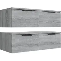 vidaXL Wandkasten 2 st 68x30x20 cm bewerkt hout grijs sonoma eiken