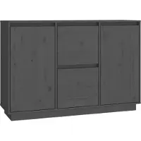 vidaXL Dressoir 111x34x75 cm massief grenenhout grijs