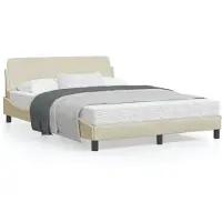 vidaXL Bedframe "Dover" stof crèmekleurig 140x200 cm