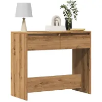 vidaXL Wandtafel 89x41x76,5 cm bewerkt hout artisanaal eikenkleurig