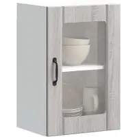 vidaXL Keukenbovenkast met glazen deur Lucca grijs sonoma eikenkleur