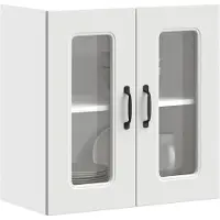 vidaXL Keukenbovenkast met glazen deur Kalmar bewerkt hout wit