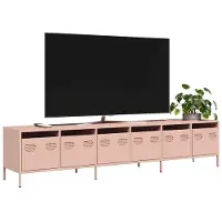vidaXL Tv-meubel 202x39x43,5 cm koudgewalst staal roze