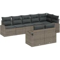 vidaXL Tuinbank Set 8 st 8-Aantal zitplaatsen poly rattan