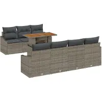 vidaXL Tuinbank Set 8 st Grijs en Bruin