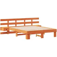 vidaXL Bedframe met hoofdeinde Bruin 140 x 200 cm Massief grenenhout