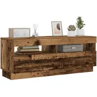 vidaXL Tv-meubel met LED 100x35x40 cm bewerkt hout oud hout