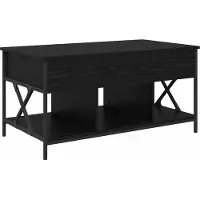 vidaXL Salontafel Zwart Eiken 100 x 55 x 48,5 cm Bewerkt hout