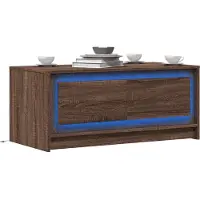 vidaXL Salontafel met LED-verlichting bewerkt hout bruin eikenkleur