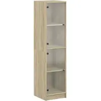 vidaXL Hoge kast met glazen deuren 35x37x142 cm sonoma eikenkleurig