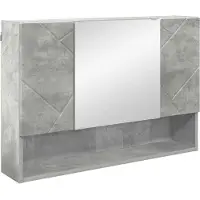 vidaXL Spiegelkast met opslag Beton Grijs 80 x 17 x 55 cm Bewerkt hout