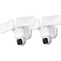 Eufy Security E30 Floodlight Camera 2-Pack– 360° Pan & Tilt – 2K Video – AI Detectie en Tracering – 2000 Lumen – Aangepaste Stem- en Lichtwaarschuwingen – 24/7 Opname – Geen Maandelijkse Kosten – Wit