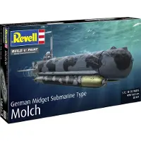 Revell Modelbouwpakket Militaire voertuigen - 05187 Duitse Midget Submarine Type Molch WWII - Onderzeeër Plastic - 1:72 - Modelbouw