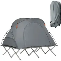 SoBuy Kampeertent - OGS60-L-HG - 2-Persoons - Opvouwbaar - Incl. Bed - 194 x 145 x 157 cm - Grijs