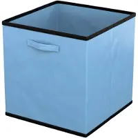 Intirilife 6x opvouwbare stoffen opbergdoos in blauw - multifunctionele verzamelbox om te combineren met kasten of plank