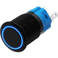 Proride Metalen Drukschakelaar 12V ON-OFF - 16mm - Aan/uit schakelaar - Spatwaterdicht - 12V/24V - LED Indicatie Blauw