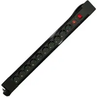 Chacon Stroomverdelers met 10 stopcontacten, 16A, met schakelaar – 1,5 meter – Zwart (SCH)