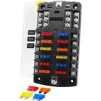 Proride Steekzekeringhouder 12-voudig - Incl. Steekzekering - 12V - YJ-FB617 - Zwart - Voor Auto, Boot, Camper