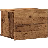 vidaXL Nachtkastje wandgemonteerd 40x32x30 cm oud houtkleurig