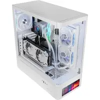 Mars Gaming MCLCDPROW, Midi-toren, PC, Wit, ATX, Micro ATX, Mini-ITX, Gehard glas, Gaming