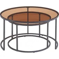 En.casa Salontafel set van 2 Kokkola rookglas bruin en zwart []