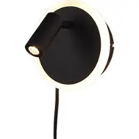 TRIO LED-wandlamp Jordan, zwart, Woon-/ Eetkamer, metaal, Modern, LED wandlamp