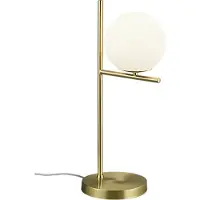 TRIO Tafellamp Pure 52cm mat messing met wit
