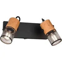 TRIO TOSH - Spot - Zwart mat - excl. 2x E14 4 W - Dimbaar met schakelaar - Niet extern dimmerbaar