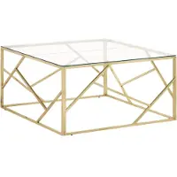vidaXL Salontafel roestvrijstaal en gehard glas goudkleurig