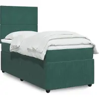 vidaXL Boxspring met matras fluweel donkergroen 90x190 cm