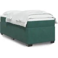 vidaXL Boxspring met matras fluweel donkergroen 90x200 cm