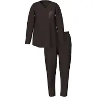 Ulla Popken Pyjama donkerbruin