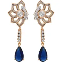 NAEMI Oorbellen blauw / goud / transparant