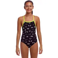 Funkita Tie Me Tight Swimsuit Zwart 10 Years Meisje