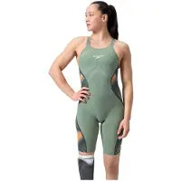 Speedo Fastskin Lzr Pure Intent 2.0 Kneeskin Open Back Competition Swimsuit Groen UK 24 Vrouw