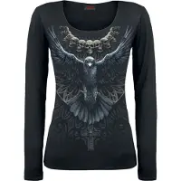 Spiral - Gothic Shirt met lange mouwen - Raven Skull - M tot XL - voor Vrouwen - zwart | Maat M