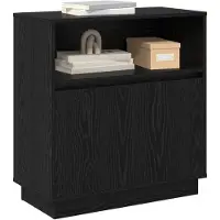 vidaXL LED Dressoir Zwart Eiken 71 x 34,5 x 75 cm Bewerkt hout