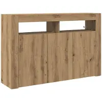 vidaXL Dressoir Artisan Eiken 116 x 30 x 75 cm Bewerkt hout