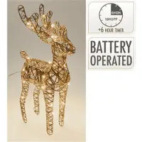 Koopman REINDEER 34CM MET LED CHAMPAGN