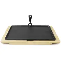 Ibili Gietijzeren Plaat + Houten Basis 38x28 Cm
