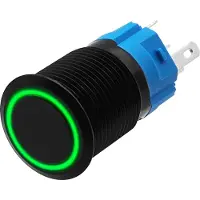 Proride Metalen Drukschakelaar 220V ON-OFF - 16mm - Aan/uit schakelaar - Spatwaterdicht - LED Indicatie Groen