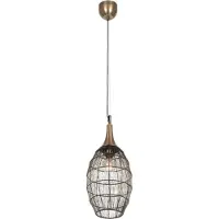 TRIO SORAYA - Hanglamp - Oud messing - excl. 1x E27 4 W - Plafondbevestiging - In hoogte verstelbaar