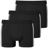 Schiesser Boxershorts 95/5 met stoffen band 3-Pack zwart