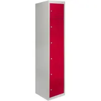 MonsterShop Metalen lockers 6 Deurs Staal Flatpack Opbergvak Afsluitbaar Gym School Rood - 45cm D
