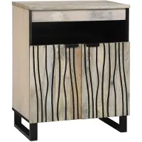 vidaXL Notenhouten Media Cabinet met lade Wit en Zwart 60 x 33 x 75 cm