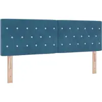 vidaXL LED Hoofdbord met hoofdeinde Donkerblauw 144 cm Fluweel