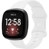 Strap-it Smartwatch bandje - siliconen horlogebandje geschikt voor Fitbit Versa 3 / Fitbit Versa 4 / Fitbit Sense / Fitbit Sense 2 - wit - Maat: Maat L