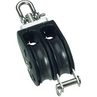 Barton Marine Double Swivel Pulley With Rope Support 350kg 8 Mm Zilver 30 x 100 mm