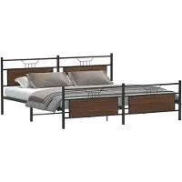 vidaXL Bedframe zonder matras metaal bruin eikenkleur 193x201 cm